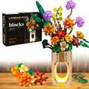 Flower Building Sets with Vase, Compatible with Lego Flowers for Adults 890pcs, Artificial Flowers Building Blocks for Botanical Collection for Adult, Ideal Gifts for Teen Girls Mom Women Girlfriend