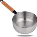 Yukihira Saucepan, Yukihira Pot, 1.2 Quart Stainless Steel Saucepan Pan Japanese Milk Pot with Wood Handle (6.3 inches)