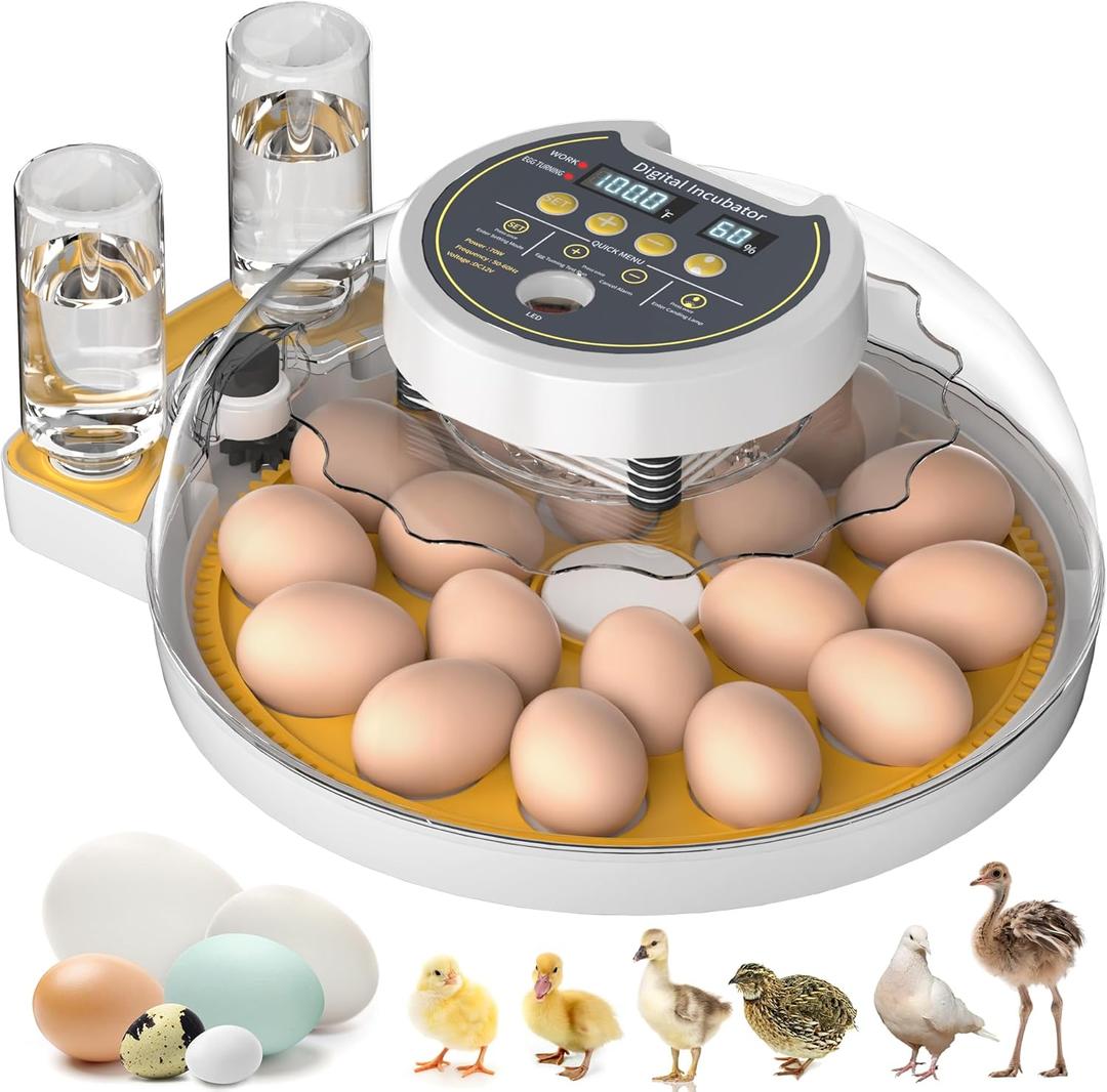 18 Egg Incubator with Automatic Egg Turning and Humidity Control, Incubators for Hatching Eggs, Incubator for Farm Science Classroom Home Chicken Duck