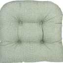 Klear Vu Gripper Overstuffed Universal Non-Slip Dining Chair Cushions for Kitchen Decor or Office Use, U-Shaped Skid-Proof Seat Pad, 15x15 Inches, 2 Count (Pack of 1), Slub Celadon Green