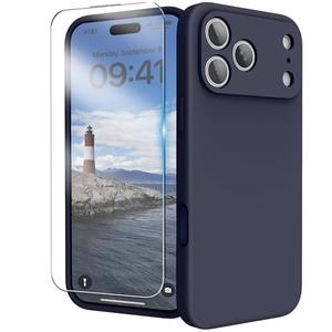 INGIDO for iPhone 17 Pro Max Case, Liquid Silicone Cover with Camera Protection Anti-Scratch Soft Microfiber Lining Shockproof Protective Phone Case for iPhone 17 Pro Max 6.9", Midnight Blue
