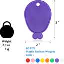 80 Pcs Plastic Balloon Weights, Reusable Colorful Balloons Pendants, Wedding Birthday Party Balloons Accessories for Helium Balloon Decoration