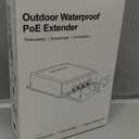 YuanLey Outdoor Gigabit PoE Extender 1 in 3 Out, 802.3af/at 4 Port PoE Repeater IP66 Waterproof, Vlan, Extend Additional 100m(328ft) of Power and Data Transmission, Wall Mount Plug and Play