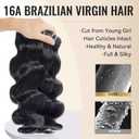 WEQUEEN Body Wave Bundles Human Hair 16A Brazilian Virgin Hair Bundles, Silky and Soft, 18 20 22 Inch Thick Weave Natural Black