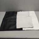 Leather Throw Pillow Covers, Set of 2 Modern Leather/Cotton Decorative Pillowcases for Home Decor Bedroom Living Room Couch Bed Sofa, 20x20 Inch, Black and White