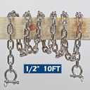 316 Stainless Steel Boat Anchor Chain with 2 Pcs Anti-Off Shackles, Marine Grade, 10FT