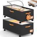 Under Bed Storage with Wheels,12inch Tall Under Bed Storage XXL 80L, Under Bed Storage Containers with Clear Lids,No Assemble Rolling Storage Bins Large Capacity for Closet, Blankets,Shoes,Toys (Extra-Tall Design)