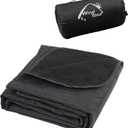Wind Tour Warm Polar Fleece Blanket Picnic Outdoor & Beach, Machine Washable Camping Quilt for Cold Weather, Adventure, Sleeping, Backpacking (Black)