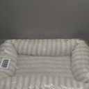 MIXJOY Dog Bed for Medium Sized Dogs, Washable Medium Dog Beds with Removable Cover, Rectangle Pet Beds with Non-Slip Bottom, Warming Calming Dogs Cuddler, 25"x21"x7", White