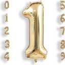 AULE 40 Inch Large 1 Balloon Numbers Light Gold, Big Foil Number Balloons, Giant Helium Happy Birthday Party Decorations for Man and Women, Huge Mylar Anniversary Party Supplies