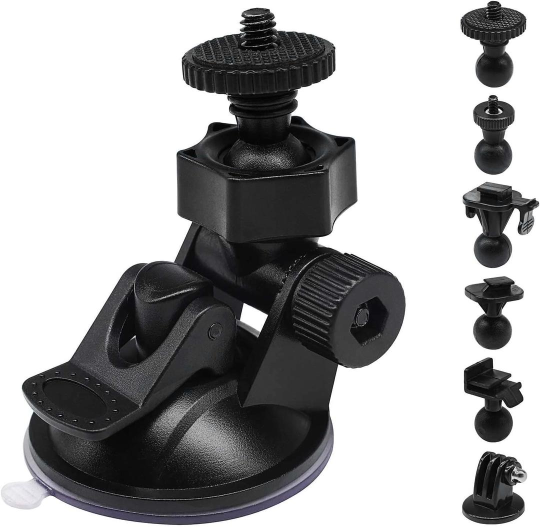 Sportway S30 Dash Cam Suction Mount (2nd Gen) with 10pcs Joints for REXING,Z-Edge,Old Shark,YI,KDLINKS,Falcon Zero,Transcend,Crosstour,VANTRUE,GoPro Hero and Most Other Dash Cameras DVR GPS
