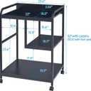 Fannova Printer Stand with Storage Shelf for Home Office Organization, 22 x 18 Inch Large Printer Table with Wheels, Shredder Stand, CPU Stand, Rolling Cart for Host Computer, PC Tower, Desktop- Black