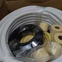 50ft Length Mini Split Line Set 1/4" 1/2" OD Copper Pipes Tubing and 3/8 White PE Thickened Insulated with Flared Nuts for Mini Split Air Conditioner HVAC or Heat Pump for 9000BTU (1/4+1/2 with wires)