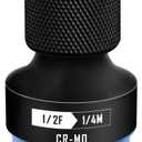 BLACKROBOT Quick Release Impact Bit Holders 1/2-Inch Square Drive to 1/4-Inch Hex Socket Adapter, CR-MO Steel, Blue