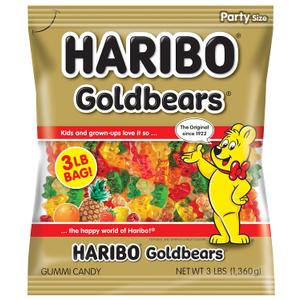 HARIBO Goldbears Fruity Gummy Candy, 3 lb. Bag (Pack of 4) (EXP 03/31/27)