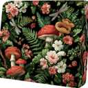 Floral Mushroom Couch Cushion Cover, Stretch Sofa Cushion Slipcover with Botanical Forest Pattern, Soft Elastic Furniture Protector, Removable Washable Seat Cover for Sofa, S