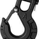 1/4" Forged Alloy Steel Clevis Slip Hook with Safety Latch, Heavy Duty Winch Hook 11900lbs Load Capacity for Truck Trailer Tow Chain Winch Cable Ropes (Matte Black)
