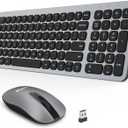 LeadsaiL Wireless Keyboard and Mouse Combo, Wireless USB Mouse and Computer Keyboard Set, Compact and Silent for Windows Laptop, Desktop, PC (Grey)