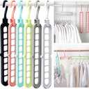 Closet Organizers and Storage,College Dorm Room Essentials,Pack of 6 Multifunctional Organizer Magic Space Saving Hangers with 9 Holes Storage Organization for Wardrobe Closet (Multicolor, 6 Pack)
