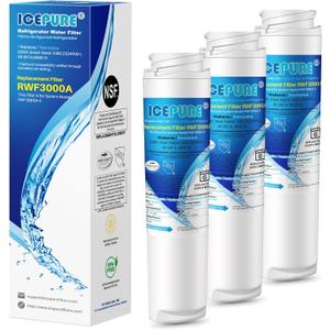 ICEPURE RWF3000A Refrigerator Water Filter Compatible with GE GSWF, Smart Water 238C2334P001, Kenmore 46-9914, 469914, 9914, Remove Chlorine, Odors and Smells, 3 PACK