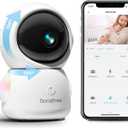BondFree Baby Monitor with Camera and Audio 2K, RGB Night Light, Baby Monitor WiFi Smartphone 2.4Ghz 5Ghz for Nursery, Scan Code Bluetooth Connection, 355 Rotation, Compatible with Alexa Google Home (White)