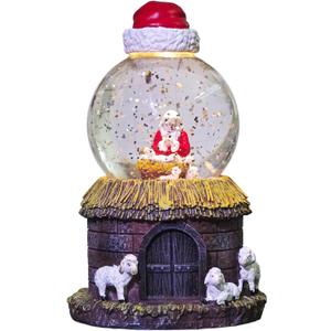 Christmas Snow Globes Swirling Glitter Santa Snow Globe Lantern Lighted Musical Water Lantern with 8 Songs for Christmas Decoration Gifts (Multicolor)