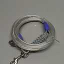Petest 25ft Reflective Tie-Out Cable with Buffer Spring for Large Dogs Up to 90 Pounds (Blue & Silver)