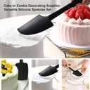 2 x Premium Silicone Spatula Set, JXWING Flexible Heat Resistant Non-slip Handle Baking Cooking Rubber Spatulas, Black