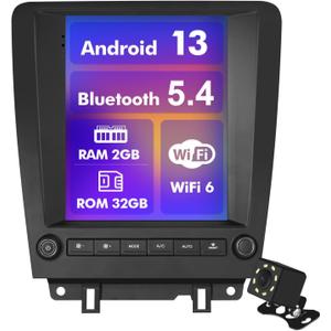 Android 13 Car Radio for 2+32G Ford Mustang 2010-2014 9.7'' 1280 * 720 Touchscreen Car Stereo with Carplay Android Auto Backup Camera Mirror Link GPS Navigation WiFi 6 Bluetooth 5.4 FM SWC