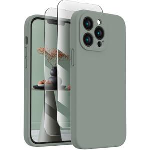 FireNova Designed for iPhone 13 Pro Max Case, Silicone [Camera Protection] Phone Case, Soft Anti-Scratch Microfiber Lining Inside, 6.7 inch, Calke Green