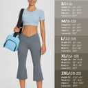 baleaf Women Flare Capri Leggings with Pockets Yoga Pants Bootcut Casual Cotton Work Summer Lounge (X-Large, V Waist-dark Grey)