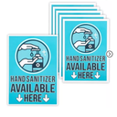 Stockroom Plus 6-Pack Hand Cleaner Available Here Signs, Self-Adhesive Vinyl Sticker, Blue, 9×12 inches