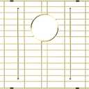 POPFLY 304 Stainless Steel Gold Kitchen Sink Grid Protector, 29-1/2" 16-1/2" Sink Bottom Grate with Rear Drain for Single Bowl Kitchen Sinks, Scratch & Noise Protection, PF603118UWG-G126