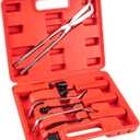 8 PC Drum Brake Tool Kit, Brake Spring Tool Set with Brake Spring Compressor, Adjusting Tool & Brake Spoon, Complete Drum Brake Kit for Brake Service with Spring Pliers, Spring Replacement