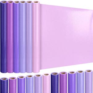 Poola Voidra 6 Rolls Bulletin Board Paper Colored 23.6 in x 16.4 ft Fade Resistant Construction Paper Roll Bulk for DIY Gift Classroom School Wall Displays & Party Backgrounds Decor(Elegant Purple)