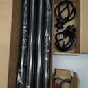 KAMANINA Black Curtain Rod 32 to 58 inch(2.6-4.8ft), 1 inch Adjustable Single Curtain Rods for Windows 28 to 48 inch, Decorative Drapery Rod with Twisted Cage Finials