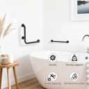 16 Inch L-Shaped Angled Grab Bar for Shower Bathroom, Matte Black