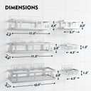 Youvip Shower Caddy 6 Pack, Adhesive Shower Shelves with Soap Holder, No Drilling Rustproof Large Capacity Bathroom Organizers and Storage, Silver