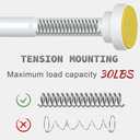 White Shower Curtain Rod Adjustable 43-78 inch, 1"Diameter Spring Tension Curtain Rod No Drill, Anti-Rust Non-Slip Shower Rod, White Shower Rod for Bathroom Tension