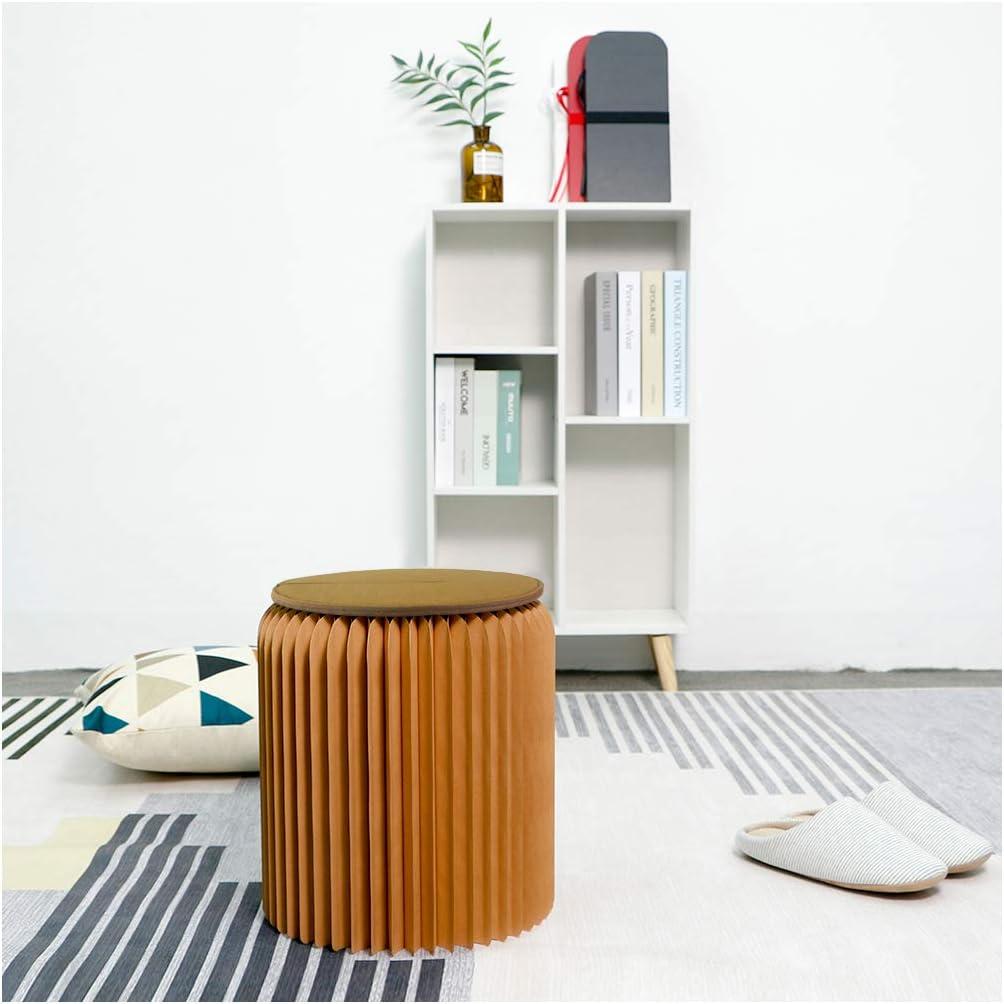 Brown Craft Paper Stool - 11 inch Heigh - Folded Like A Book for Space Saving - Foot Stool Rest, Extra Seat for Living Room, Bedroom, Study, Bookstore, Dressing Room