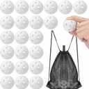 Lunmon 36 Pcs Practice Baseball 42mm Small Training Balls Plastic Hollow Softballs Golf Balls with a Drawstring Bag for Backyard Hitting Batting Training Indoor Outdoor Use