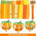 80UncleKimby 35Pcs Fall Pumpkin Crafts Kit for Kids - Halloween Thanksgiving DIY Paper Strip Art for Autumn Holiday School Classroom Activities Party Decor