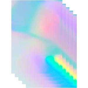 50 Sheets Holographic Printable Vinyl Sticker Paper 8.5x11 Inch Waterproof Sticker Paper Rainbow Vinyl Sticker Paper for Inkjet/Laser Print