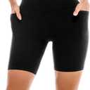 SINOPHANT High Waisted Women Biker Shorts - 6 Buttery Soft Elastic Tummy Control Shorts for Gym, Yoga, Workout, S-M