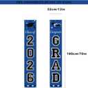 DAZONGE 2026 Graduation Decorations Blue, Congrats Grad Porch Banner for Any Schools or Grades 2026 Graduation Party Decorations