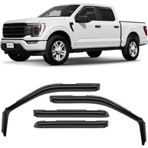 CLIM ART in-Channel Incredibly Durable Rain Guards Compatible with F150 2021-2025 SuperCrew, Original Window Deflectors, Vent Window Visors, Vent Deflector, 4 pcs. - 621237