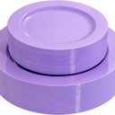 FLOWERCAT 60PCS Purple Plates - Heavy Duty Purple Plastic Plates Disposable for Easter Party/Wedding - Include 30PCS 10.25" Dinner Plates and 30PCS 7.5" Dessert Plates