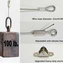 6 Sets Adjustable Hanging Wire Kit, Stainless Steel Multipurpose Suspension Wire Cable with Hook, Heavy Duty Anchor for Furniture, Light, Lamp, Picture, Mirror Secure to Wall or Ceiling, 20in