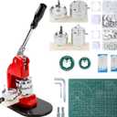 Happizza Button Maker Machine - Multiple Sizes, Button Pin Maker 1.25+2.25 inch, Interchangeable Button-models Badge Button Press Machine with 200 Sets Button Maker Supplies &Circle Cutter&Cutting Mat, 32+58mm Button Maker Kit-200 Sets