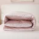 Pink Comforter Set King Size,Crushed Velvet Luxury Bedding Set Winter Warm Fuzzy Flannel Bed Set 3 Pieces,Sparkling Comforter and 2 Pillowcases